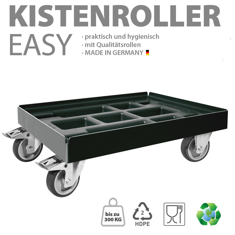 KISTENROLLER EASY 600x400 RAL 9004 schwarz